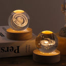 3D Carved Crystal Globe Lamp – Gentle LED Night Glow