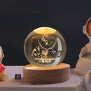 3D Carved Crystal Globe Lamp – Gentle LED Night Glow