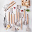 12-Piece Eco-Friendly Kitchen Tool Collection with Bamboo & Silicone