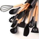 12-Piece Eco-Friendly Kitchen Tool Collection with Bamboo & Silicone