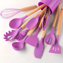 12-Piece Eco-Friendly Kitchen Tool Collection with Bamboo & Silicone
