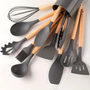 12-Piece Eco-Friendly Kitchen Tool Collection with Bamboo & Silicone