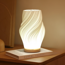 DreamWave - Contemporary cream 3D wave lamp with sleek metal base