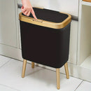 15L Indoor Waste Bin with Flip Lid and Elevated Base
