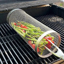 Stainless Metal Grill Basket | Rolling Tray | Ideal for Small Grill Items | GrillRoll