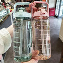 2L Water Bottle with Straw, Time Indicators & Leak-Resistant Cap