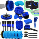 28-Piece Brush Set for Automatic Car Washing with Drill Attachments and Bag