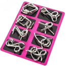 Interlocking Metal Puzzle Collection — Perfect for Christmas & Game Nights 8-Piece Set