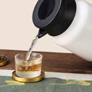 1 L Insulated Jug with Floral Pattern – Stainless Steel, Push-Button Lid