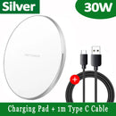 30W Rapid Wireless Charger with USB Type-C Connection