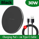 30W Rapid Wireless Charger with USB Type-C Connection
