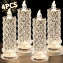 3+1 FREE | LED Crystal Candle Holders – Create Enchanting Atmospheres Safely