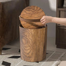 Trash Bin with Swing Lid | Wooden Look | Quiet and Tidy | HyggeBin