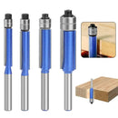4-Piece Flush Trim Router Bit Set for Accurate Edge Finishing