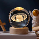 3D Carved Crystal Globe Lamp – Gentle LED Night Glow