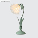 Countryside Frosted Glass Night Lamp – Flower Design, Single-Light Table Lamp for Kids’ Rooms (Available in Pink or Green)