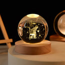 3D Carved Crystal Globe Lamp – Gentle LED Night Glow