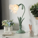Countryside Frosted Glass Night Lamp – Flower Design, Single-Light Table Lamp for Kids’ Rooms (Available in Pink or Green)