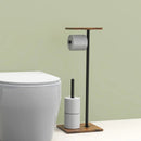 Freestanding Toilet Roll Holder | Tray for Phone and Essentials | Sturdy Stand | BathBridge