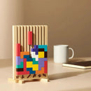 Wooden Tetris Puzzle Tray – The Perfect Mental Reset for Your Workspace