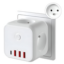 Cube Power Board | Multi-Outlet | Overload Protection with On-Off Switch | PowerCube