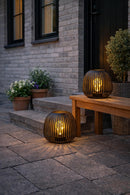 20 cm Metal Lantern – Solar Powered with Automatic Warm White Illumination