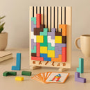 Wooden Tetris Puzzle Tray – The Perfect Mental Reset for Your Workspace