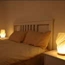 DreamWave - Contemporary cream 3D wave lamp with sleek metal base