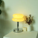 Glass table lamp with vibrant pattern for bedroom and bedside table – kid-safe night light