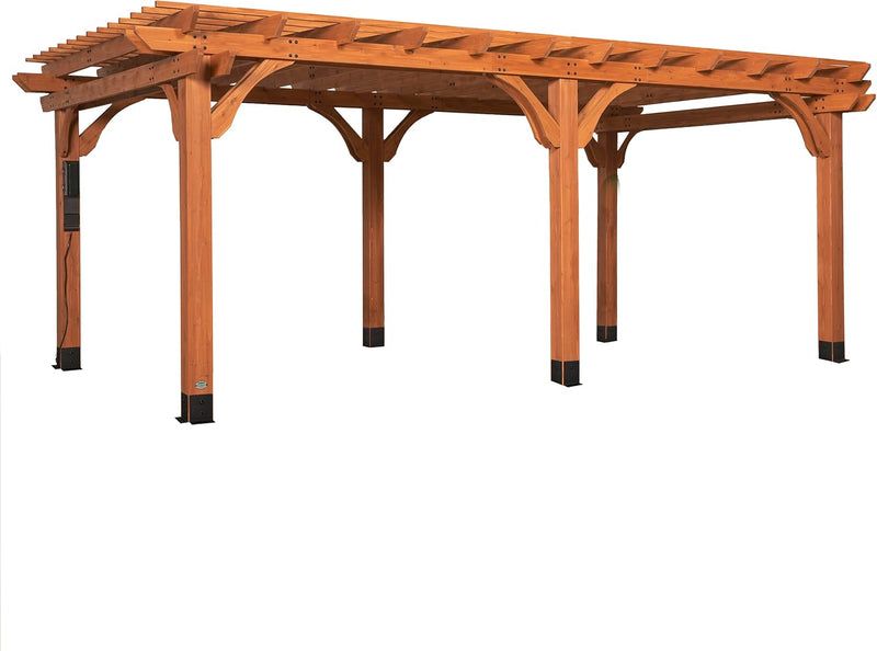 Backyard Discovery 20′ x 12′ Beaumont Pergola – Premium Cedar Wood, Sturdy & Elegant Design