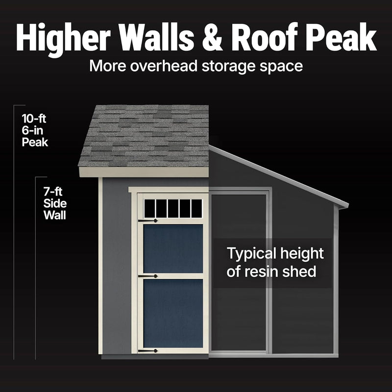 Beachwood 10 ft. x 12 ft. Outdoor Wood Shed
