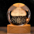 3D Carved Crystal Globe Lamp – Gentle LED Night Glow