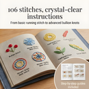 Embroidery | 106 Stitch Patterns Step-by-Step Book Set | Practice on Linen Pages | StitchLibrary