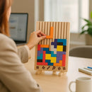 Wooden Tetris Puzzle Tray – The Perfect Mental Reset for Your Workspace