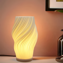 DreamWave - Contemporary cream 3D wave lamp with sleek metal base