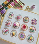 Embroidery Kit with 12 Floral Patterns | Complete Set | Ready to Start | NeedleNest