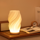 DreamWave - Contemporary cream 3D wave lamp with sleek metal base