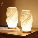 DreamWave - Contemporary cream 3D wave lamp with sleek metal base