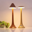 GlowWood - Stylish wireless LED wooden table lamp with built-in battery