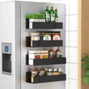 Spice Organizer | 4-Piece, Magnetic – Powder-Coated | Drill-Free Installation | KitchenDock
