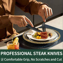 24-Piece Black Matte Cutlery Set with Steak Knives