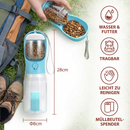 3-in-1 Pet Water Bottle with Food Storage and Waste Bag Dispenser