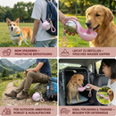 2-in-1 Travel Water Bottle for Dogs with Attached Silicone Bowl