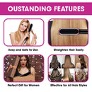 2-in-1 Hair Straightener and Brush with Nano-Titanium Technology