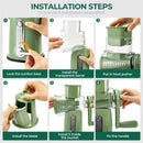 5-Blade Rotary Grater with Suction Cup Base