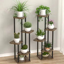 5-Tier Plant Stand – Wooden Shelves on Black Metal Frame