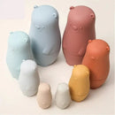 4-Piece Interlocking Silicone Stacking Toys for Infants