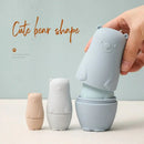 4-Piece Interlocking Silicone Stacking Toys for Infants