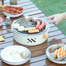 28 cm Charcoal Grill with Wooden Handles for Outdoor Use