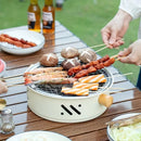 28 cm Charcoal Grill with Wooden Handles for Outdoor Use